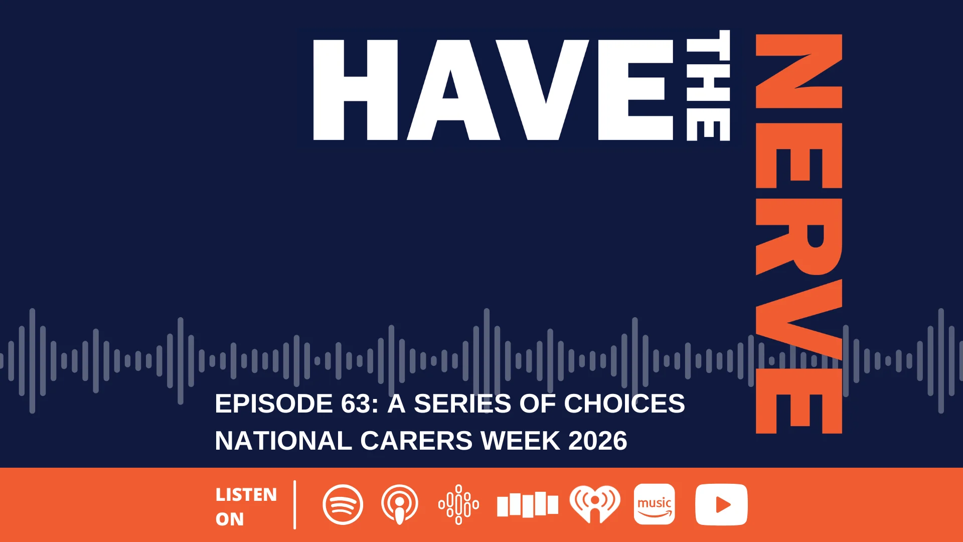 Banner for Have The Nerve Episode 63 titled 'A Series of Choices - National Carers Week 2026'